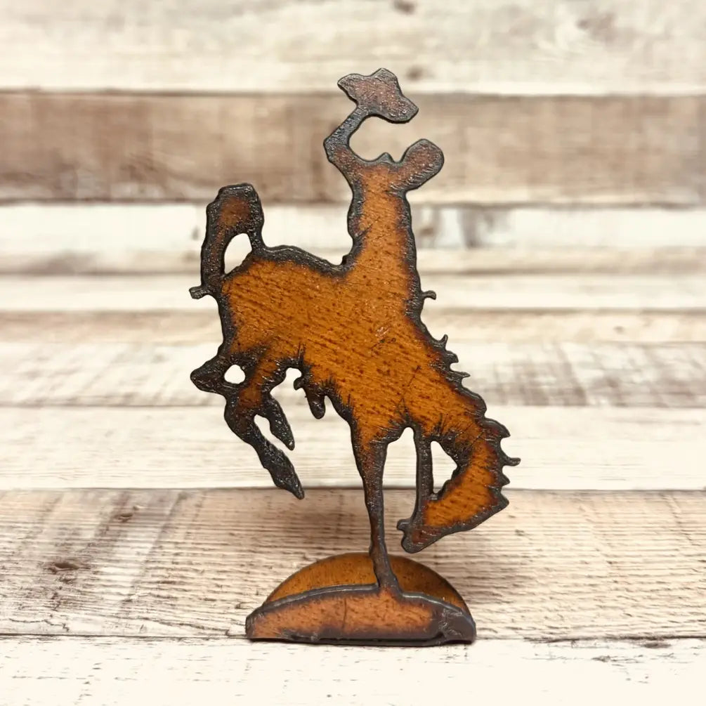 Wyoming Bronc Rider Doodad Rustic Metal Western Figurine