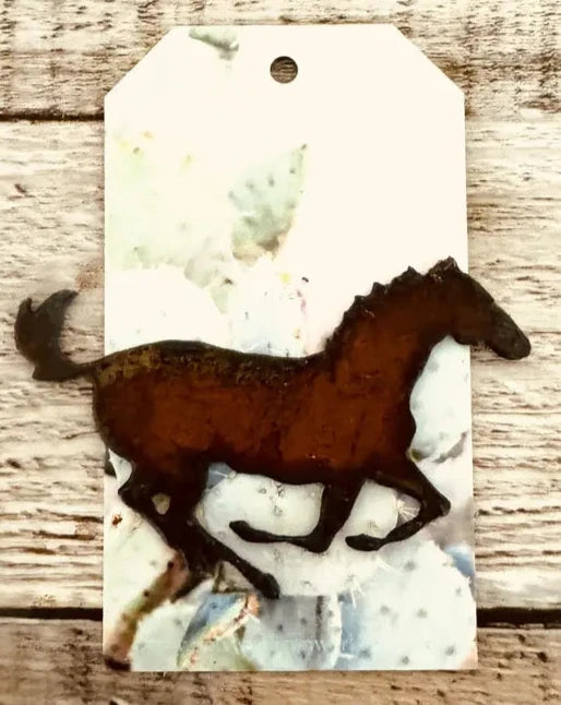 Horse Running Rustic Western Metal Hat Pin Hat Bar Gift
