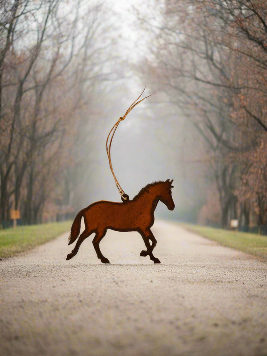Horse Trotting Western rustic Ornament