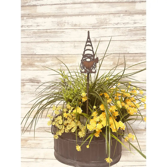 Gnome with Spade Garden Plant Stake Plant Stick