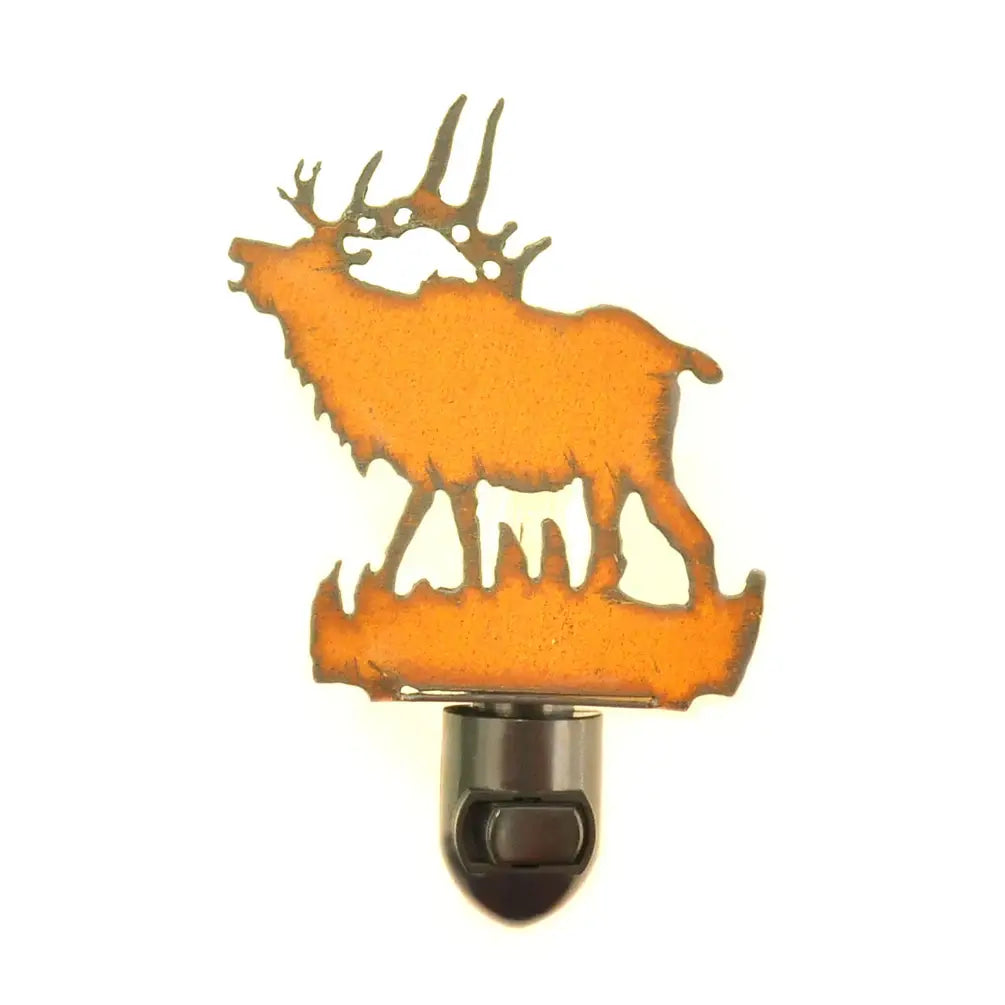 Elk Image Lodge Cabin Mountains Nightlight