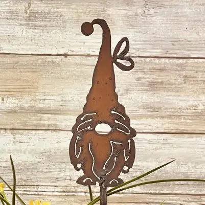 Gnome with Butterfly Plant Stake
