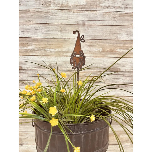Gnome with Butterfly Plant Stake