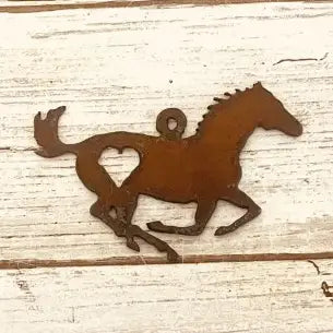 Running Horse with Heart Western Charm Pendant