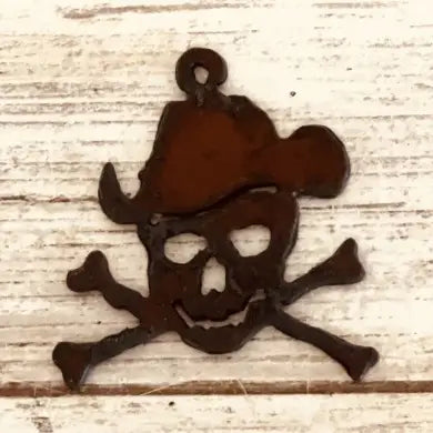 Cowboy Skull And Crossbones Western Rustic Pirate Pendant Charm
