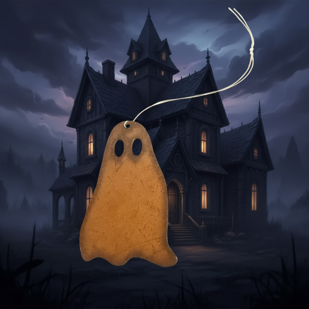 Ghost Rustic Metal Ornament Spooky Made in USA