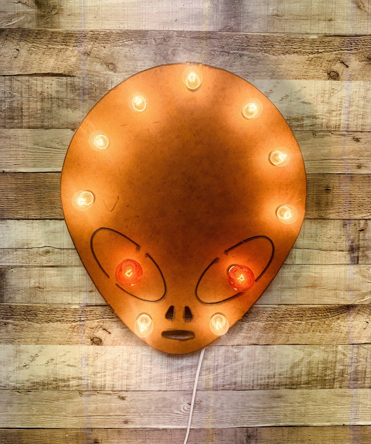 Alien Rusted Metal Area 51 New Mexico Roswell Marquee Sign