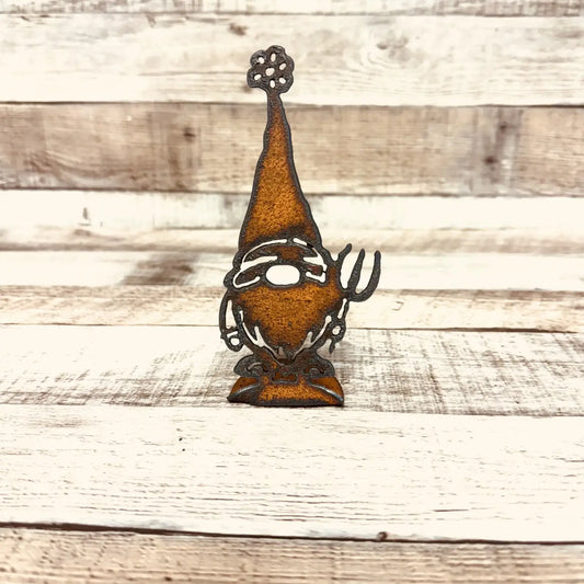 Gnome with Rake Doodad Standing Figurine