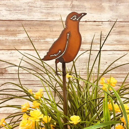 Robin Rusty  Bird Garden Plant Stake