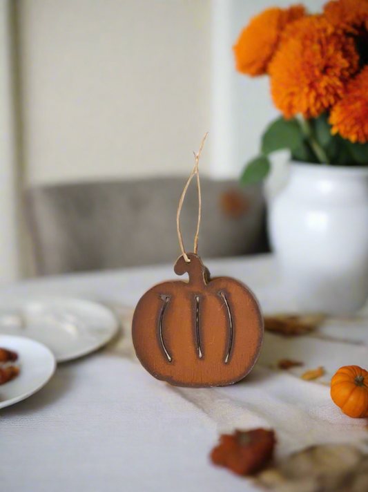 Pumpkin Ornament Rustic Metal Fall Gift