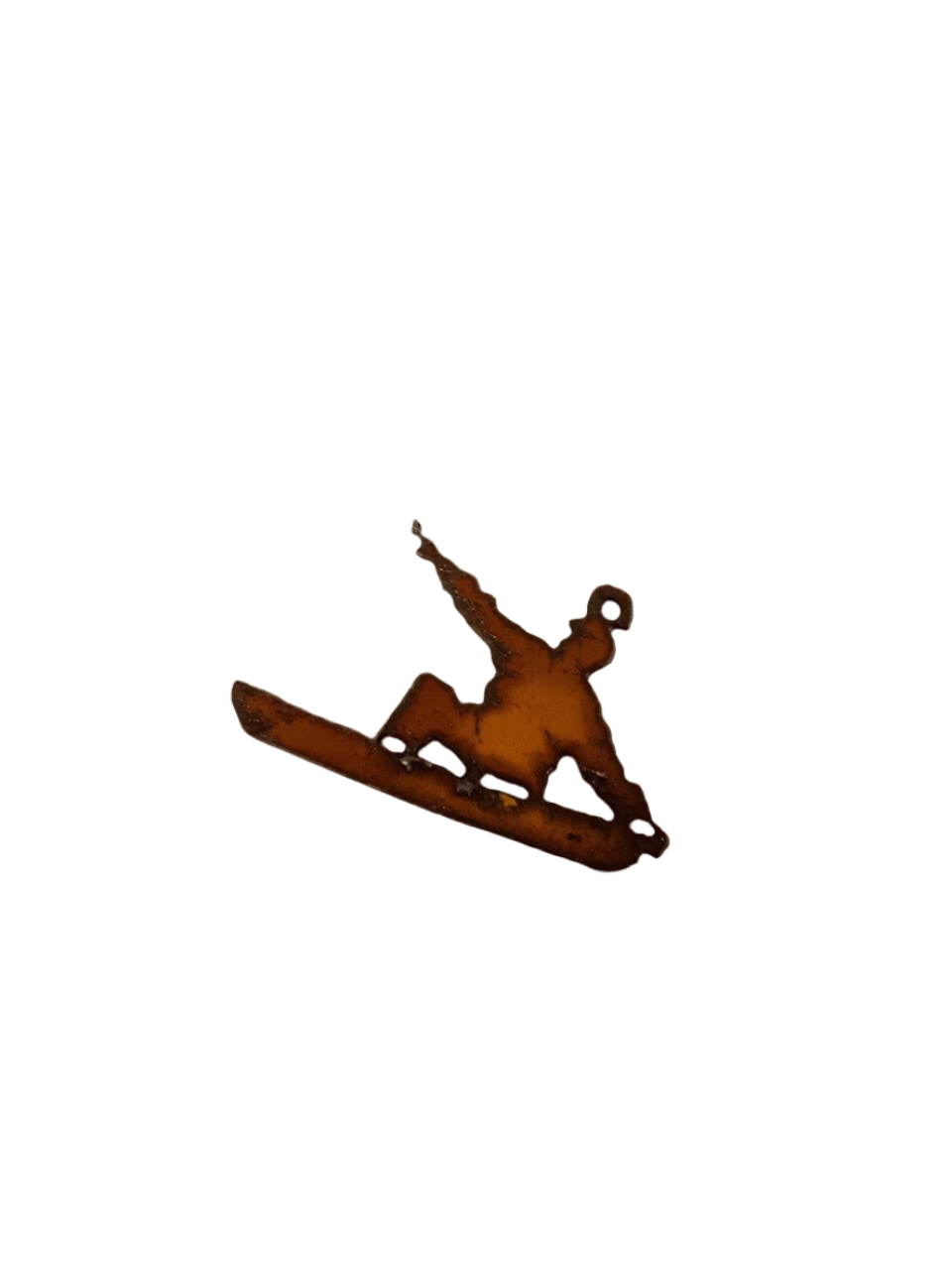 Snowboarder Charm Rustic Metal SKI Gift