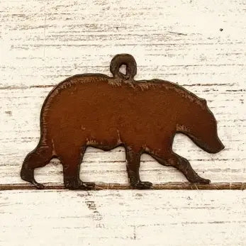 Black Bear Rustic Metal Charm Pendant