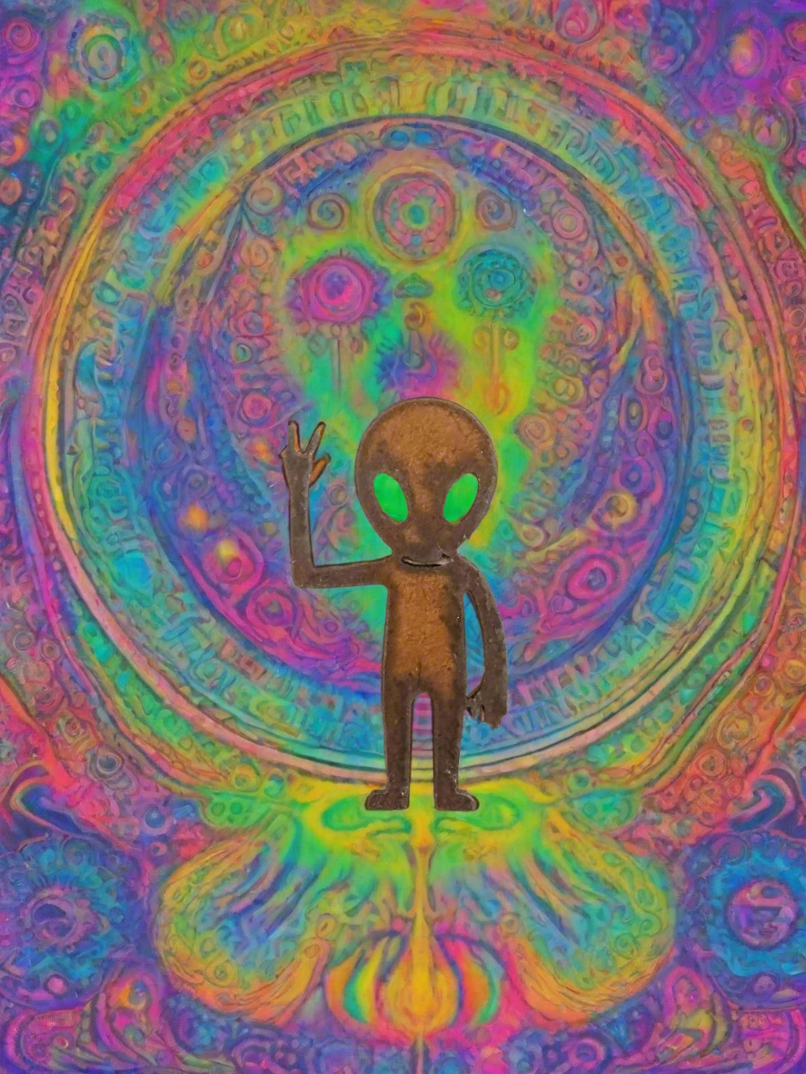 Alien Full Body with Peace Area 51 Roswell Magnet