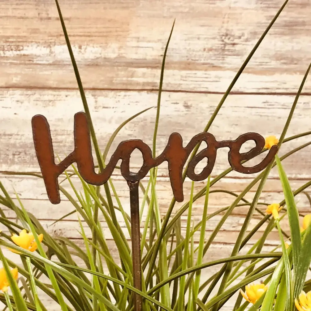 Hope cursive Inspirational Word Plant Stake