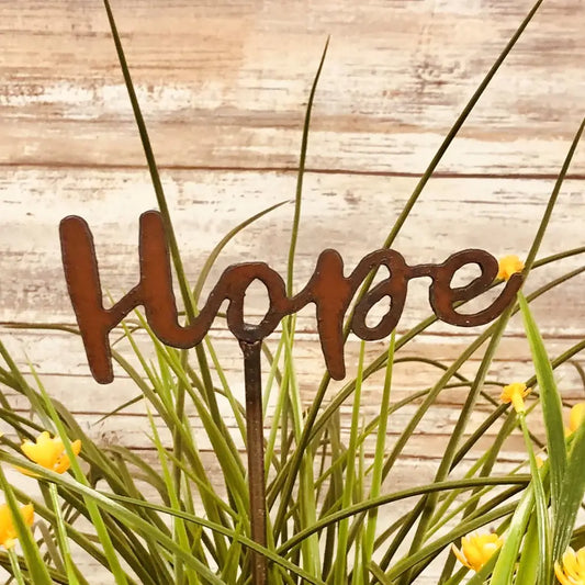 Hope cursive Inspirational Word Plant Stake