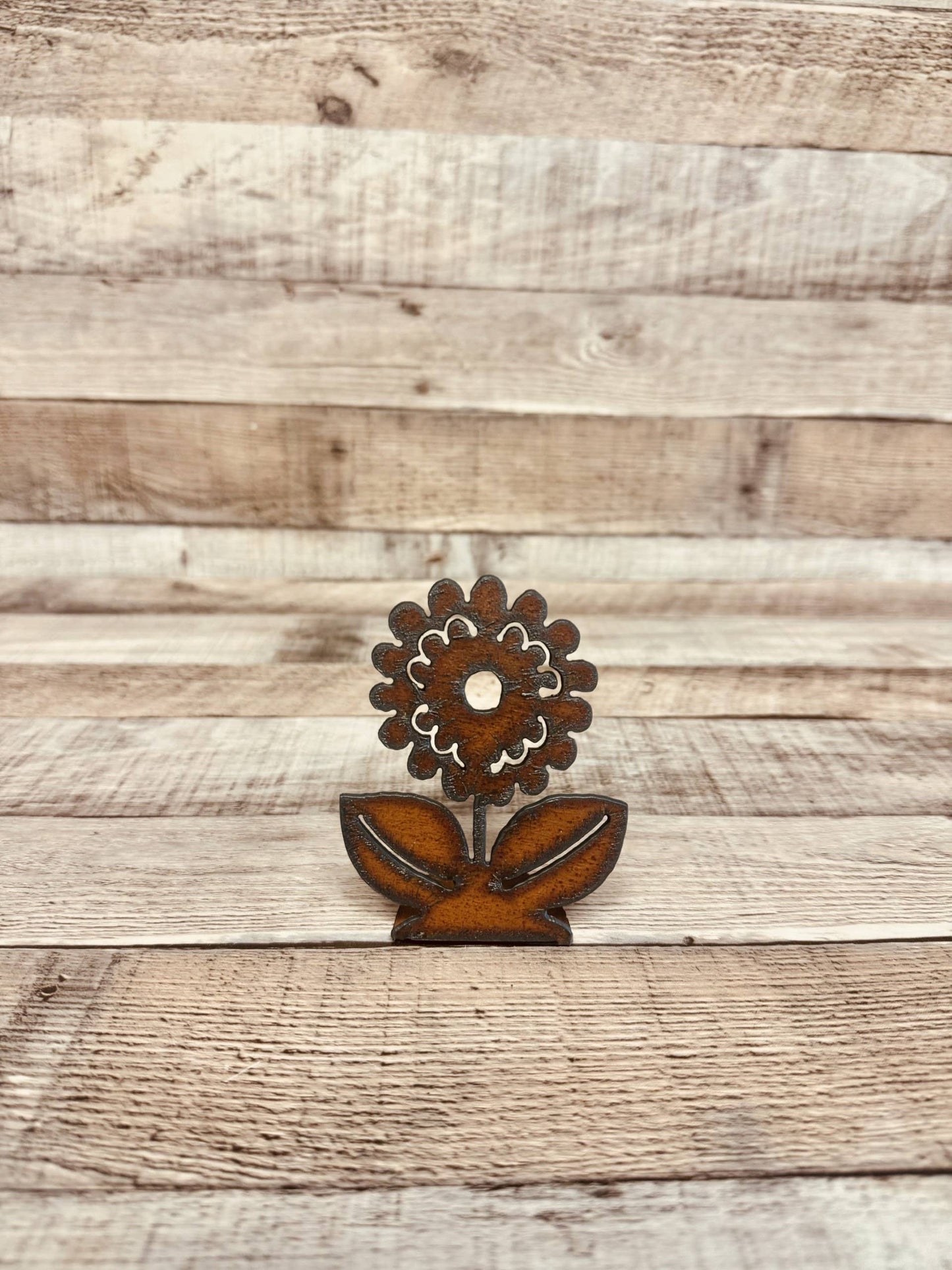 Jaidyn Flower Rustic Metal Garden Doodad Standing Figurine