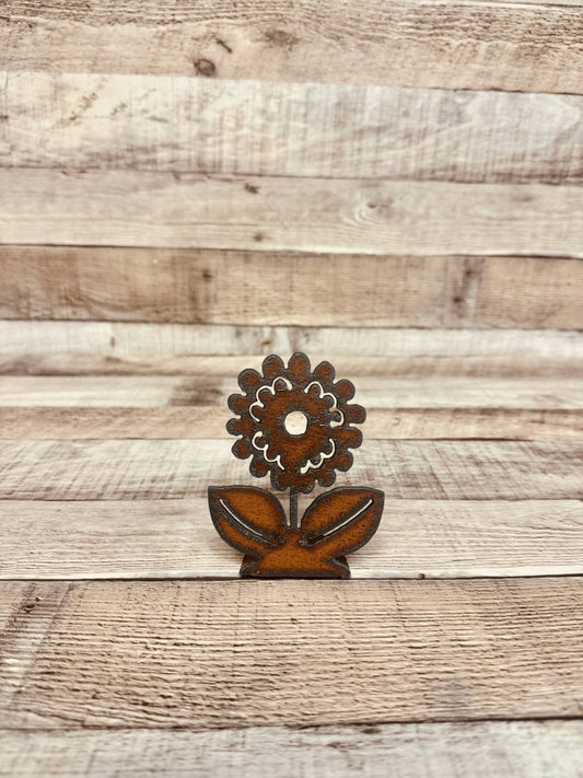Jaidyn Flower Rustic Metal Garden Doodad Standing Figurine