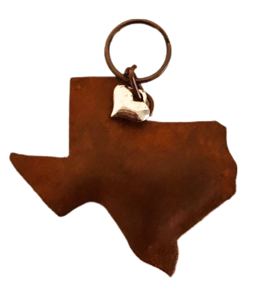 Texas Puffy lone Star State Shape Keychain