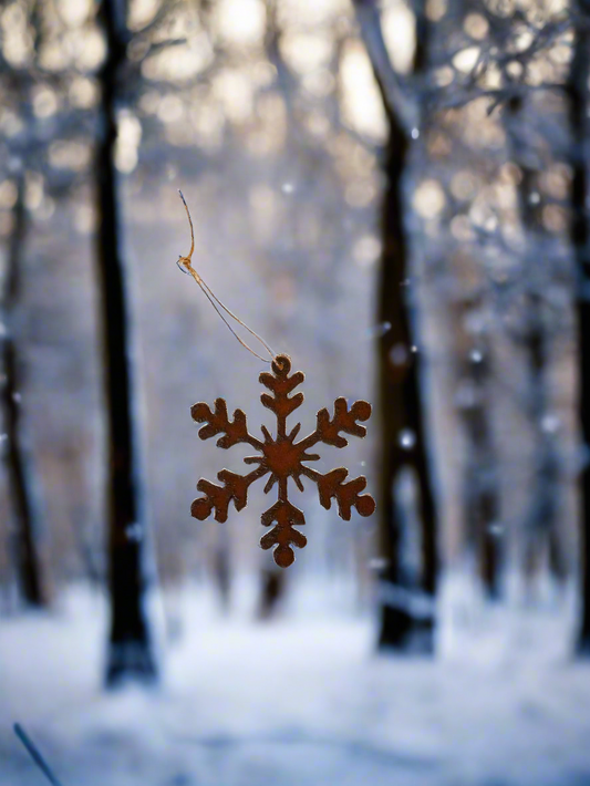 Snowflake Lodge Rustic Iron  Ornament