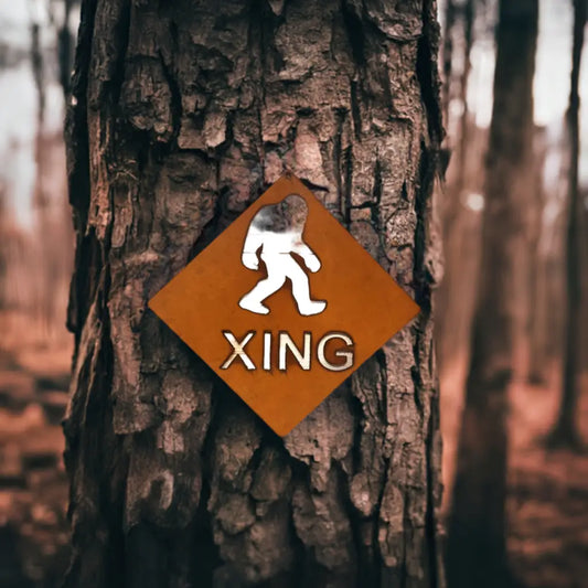 Bigfoot Yeti Sasquatch XING SIGN Crossing Sign