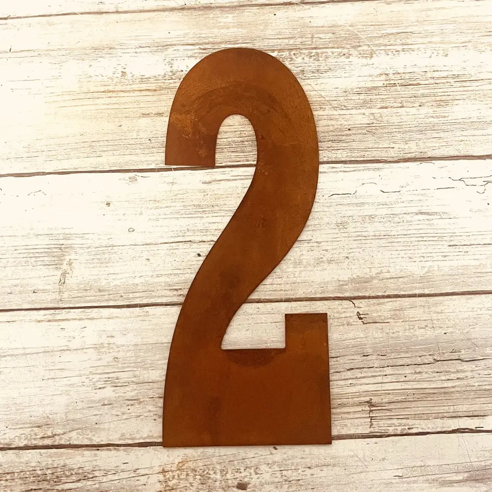 Metal House Number 2 Metal Rustic 8 Inch Garden Outdoor DIY