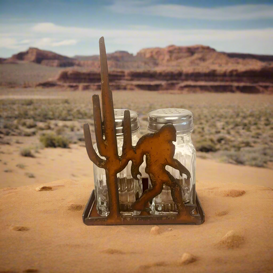 Bigfoot with Cactus Southwest Yeti Salt and Pepper Shaker