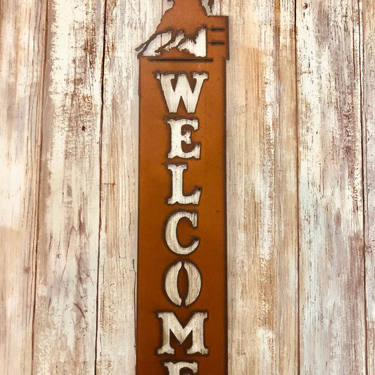 Barrel Racer Western Rodeo Vertical Welcome Sign