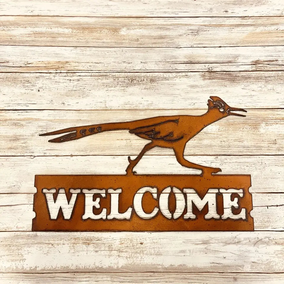 Roadrunner Running Horizontal Southwestern Welcome Sign