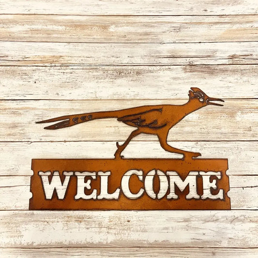 Roadrunner Running Horizontal Southwestern Welcome Sign