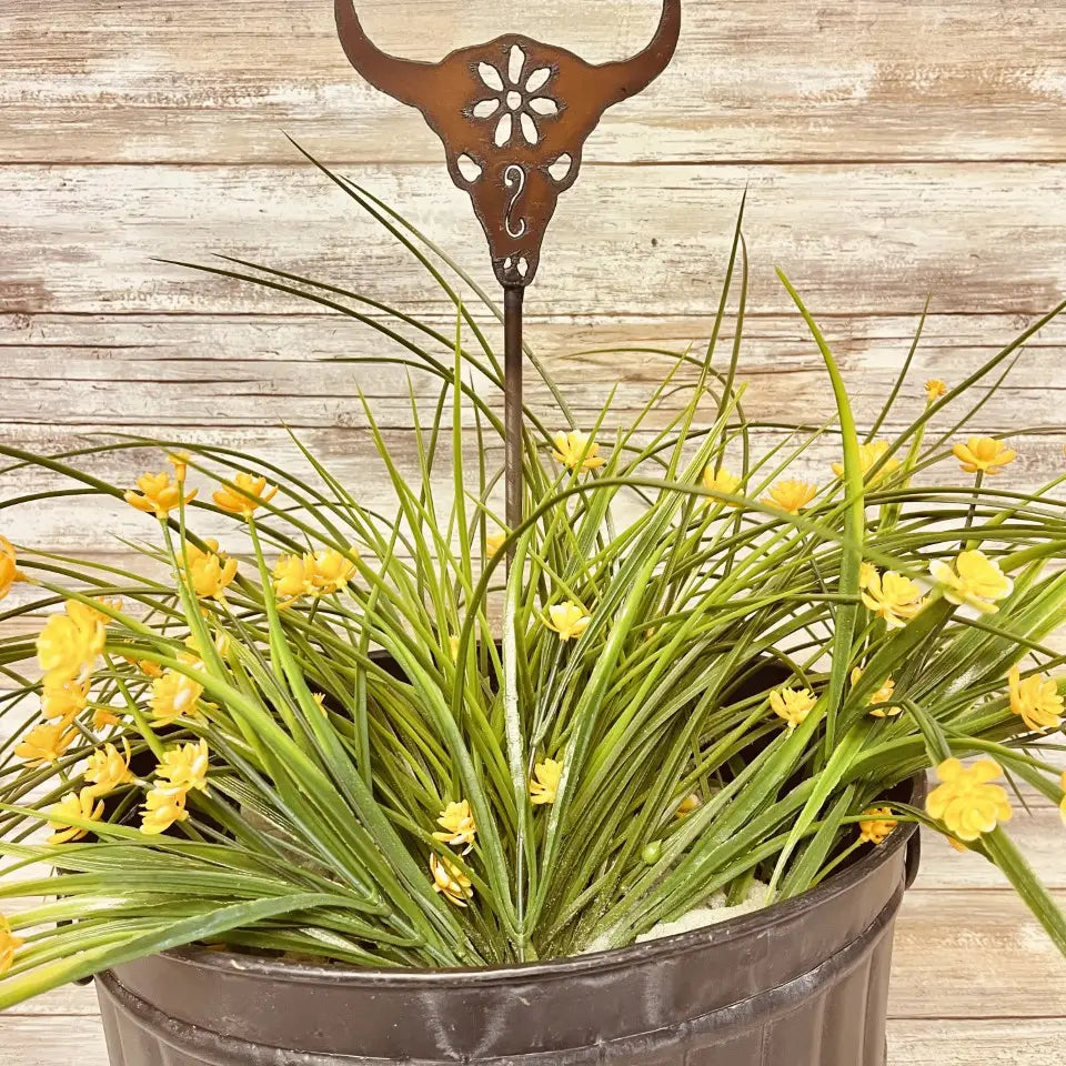 Buffalo Skull GARDEN FRIEND Western Plant Stake