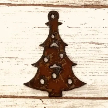 Christmas Tree Charm Pendant Rustic Metal