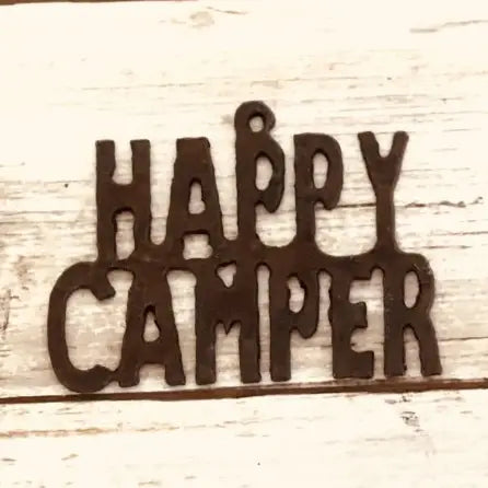 Happy Camper Charm Pendant DIY Rustic Metal