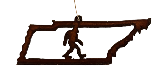 Tennessee Outline Ornament with Bigfoot Inside