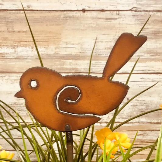 Bird with Swirl Garden Plant Stake