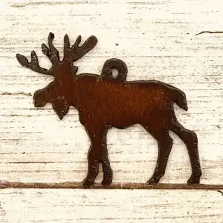 Moose Lodge Cabin Mountains Animal Charm Pendant