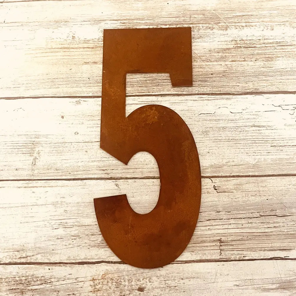Metal House Number 5 Metal Rustic 8 Inch Garden Outdoor DIY