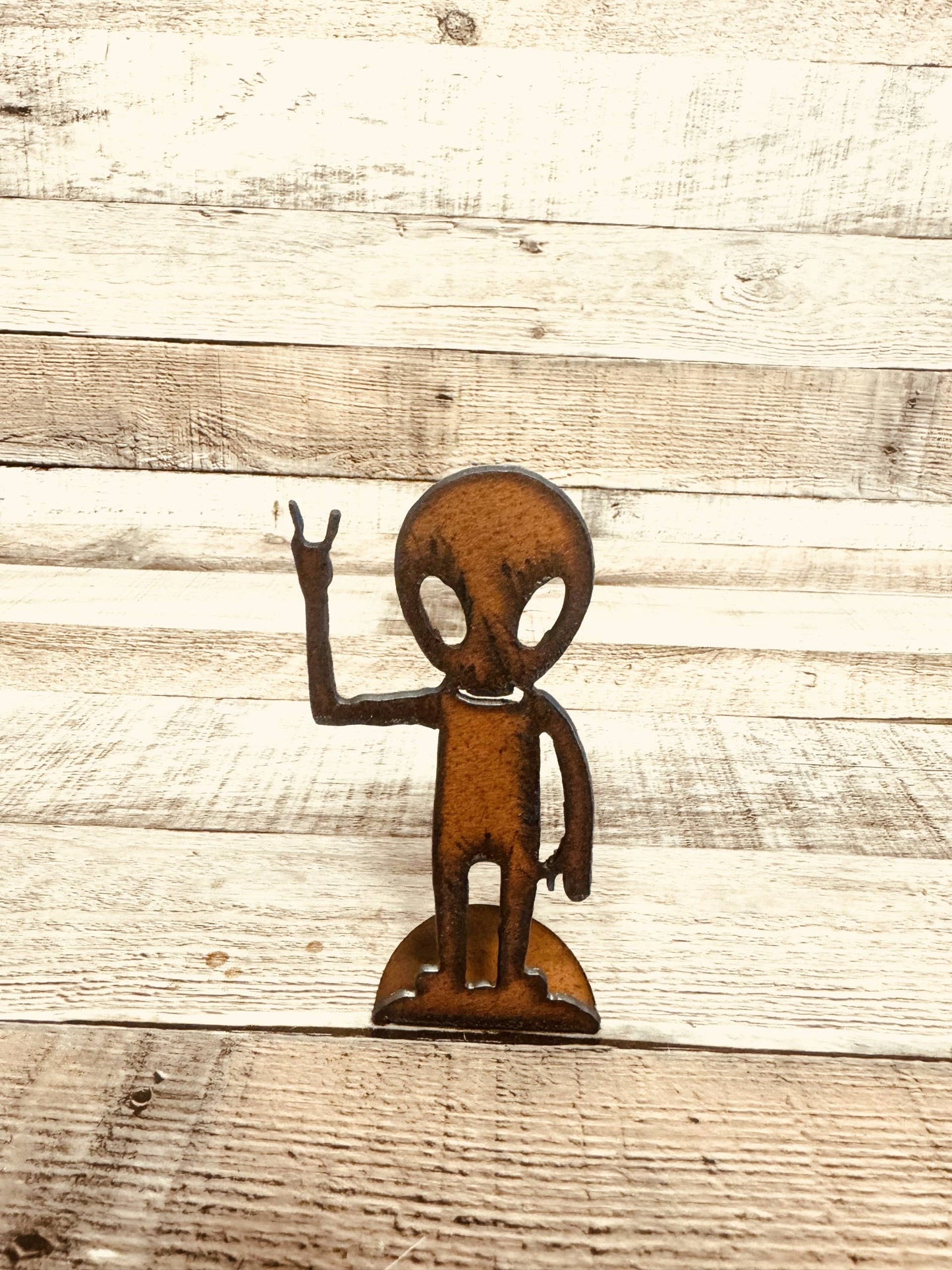 Alien Full Body with Peace Doodad Standing Figurine
