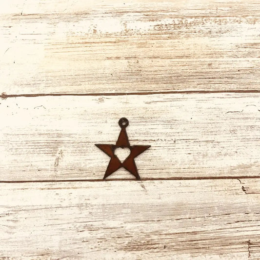 Star with Heart Cutout Charm Pendant