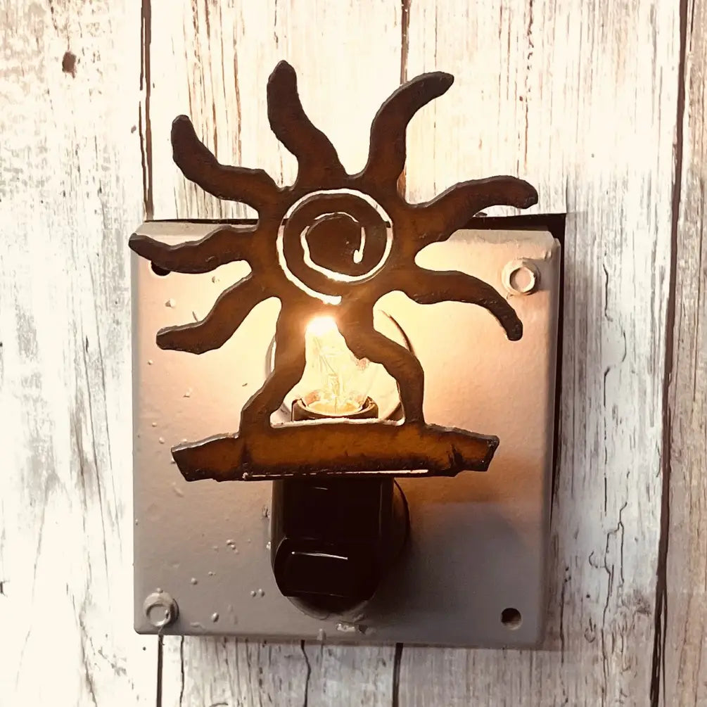 Sun Southwest Image Night Light Rustic Metal Desert Gift