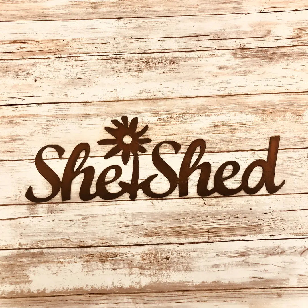 She Shed Rustic  Garden Sign