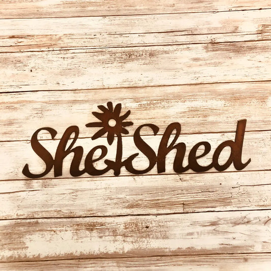 She Shed Rustic  Garden Sign