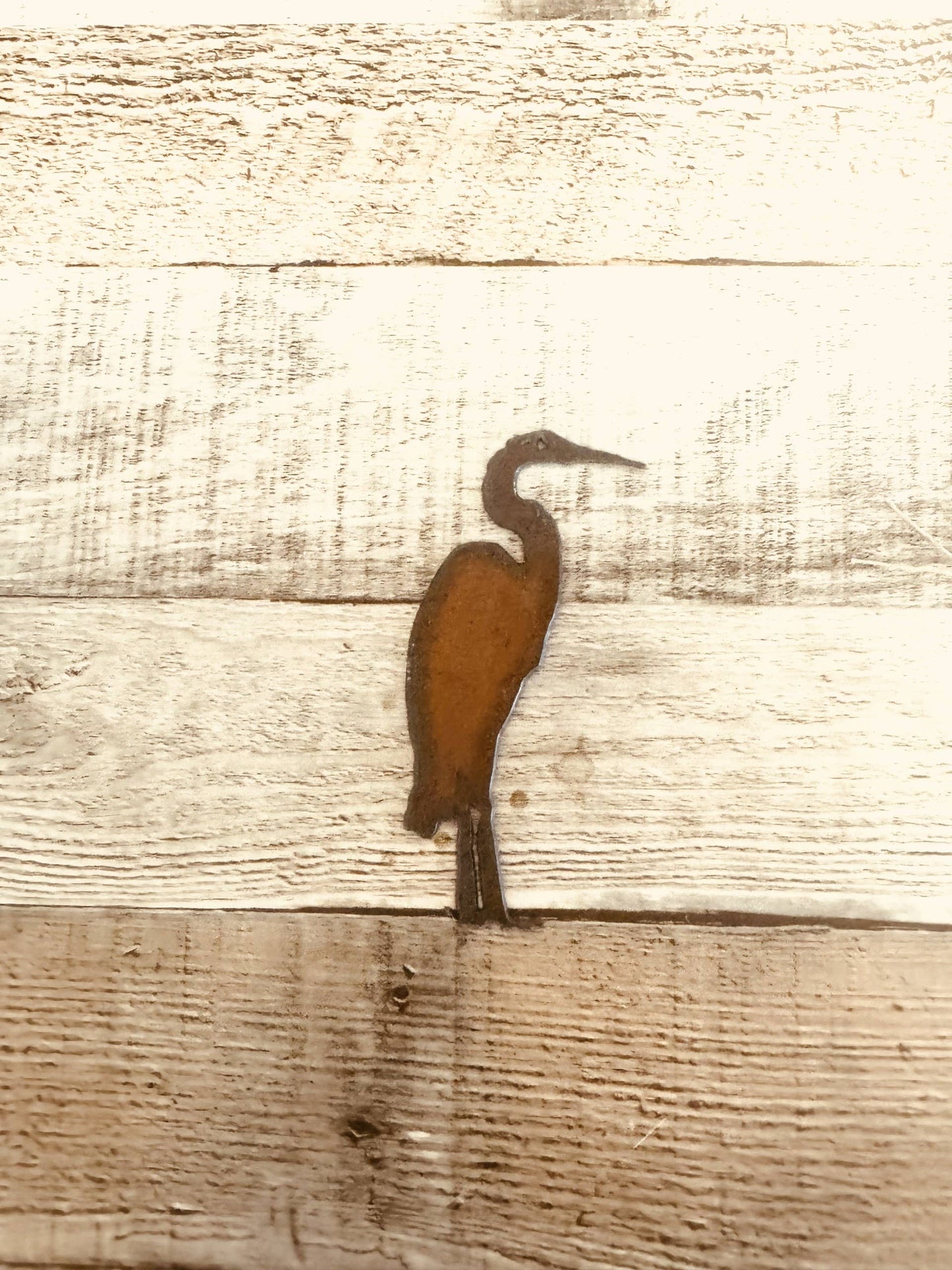 Crane Ornament Rustic Metal Nautical Sealife Magnet