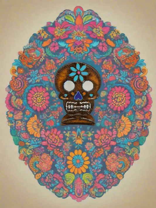 Sugar Skull Garden Friend Rustic Metal Doodad Figurine
