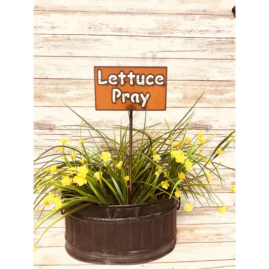 Lettuce Pray Garden Plant Stake Garden Decor Art
