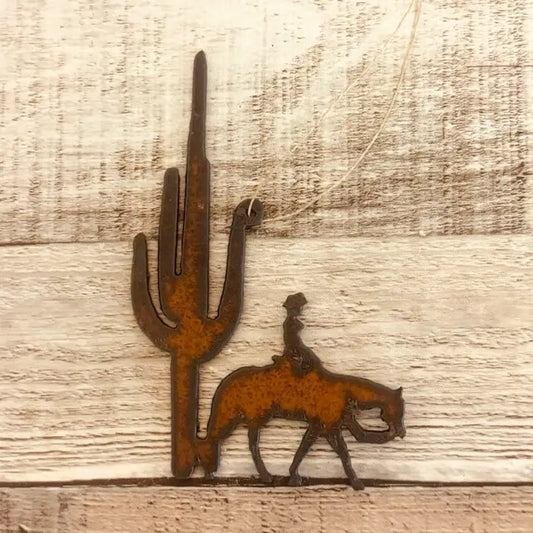 Pleasure Horse with Cactus Western Tribute Ornament