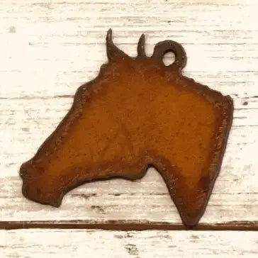 Horse Head Charm Western Rustic Metal Pendant