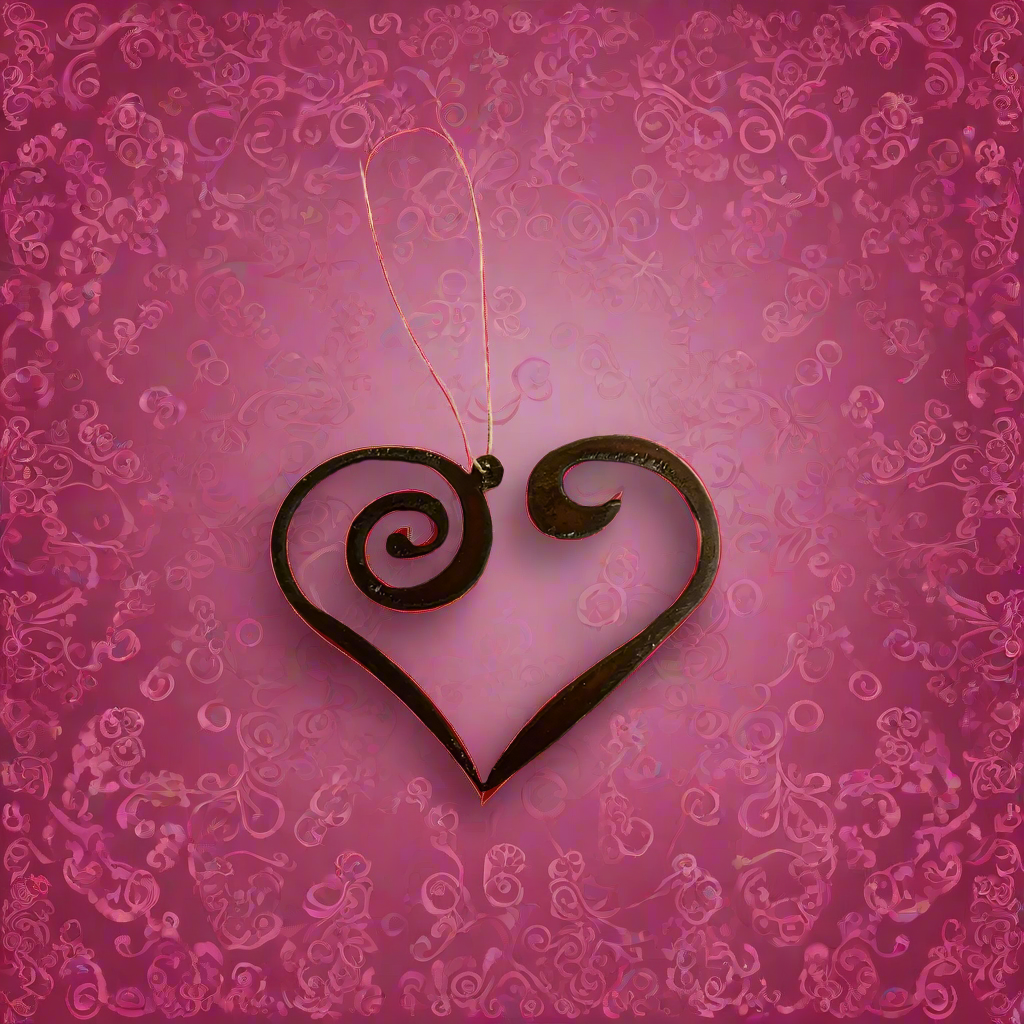 Outline Heart with Swirl Rustic Metal Ornament Made in Usa
