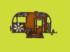 Airstream Garden Friend Doodad Rustic Metal Standing Gift
