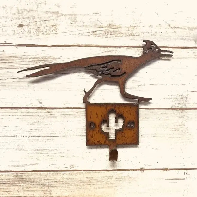 Roadrunner Running Single Key Hook Southwestern Home Decor