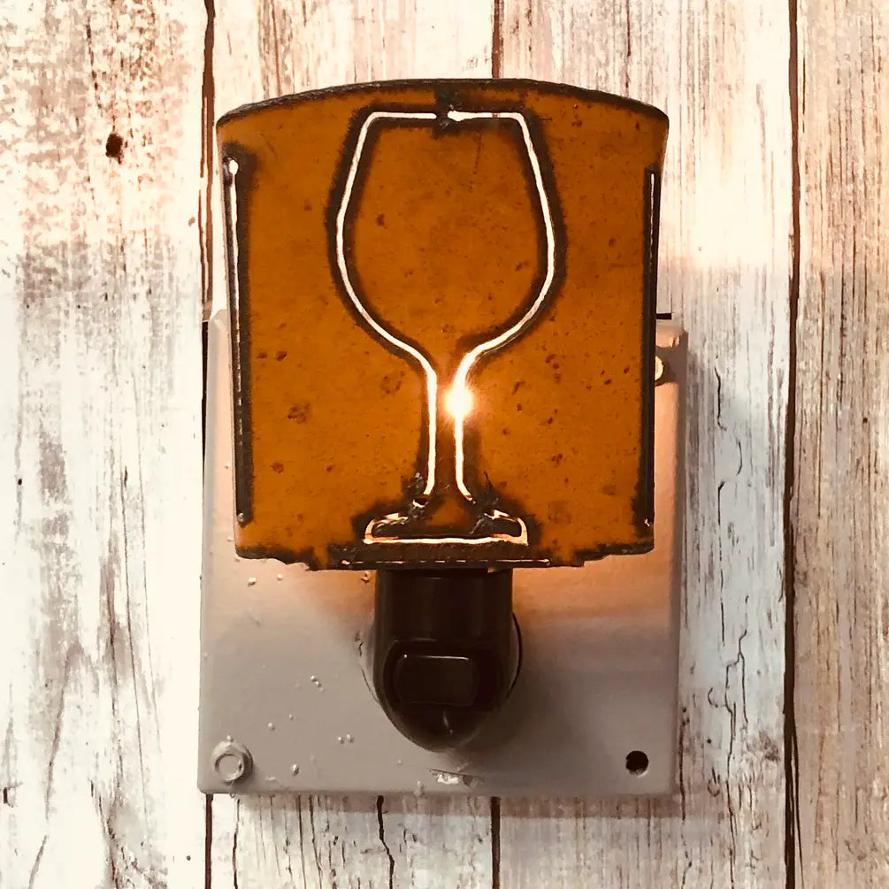 Wine Glass Classic Rustic Nightlight